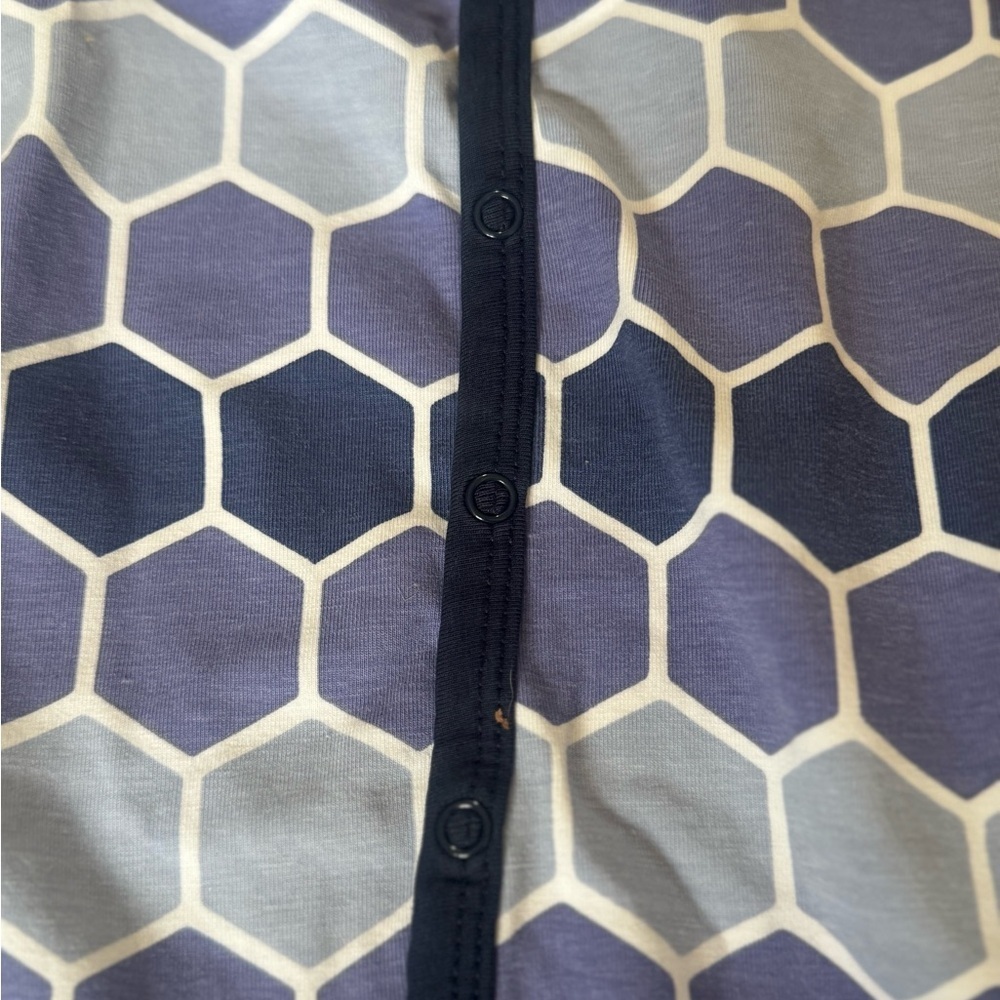 Blue Hexagon Pattern Baby Onesie - Picture 2 of 3